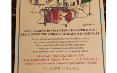 NUOVO CORSO DI FORMAZIONE PER ASPIRANTI VOLONTARI (vai al link per maggiori informazioni)